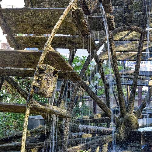Water wheels and fountains